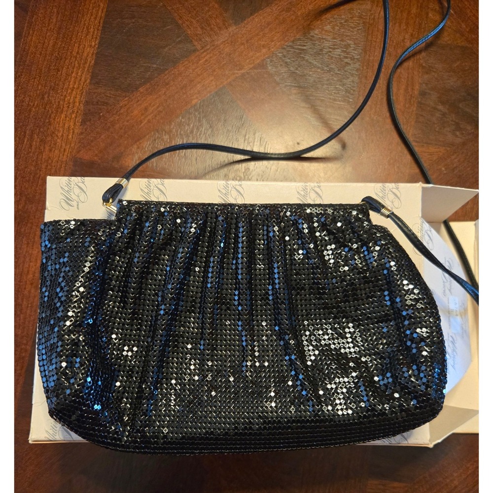 Vintage‎ Whiting and Davis Vintage Black Mesh Crossbody Evening Bag Made in USA
